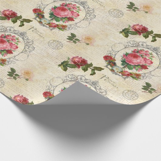 Antiek Frans Roos Ephemera Cadeaupapier (Hoek)