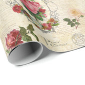 Antiek Frans Roos Ephemera Cadeaupapier (Rol Hoek)