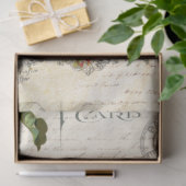 Antiek Frans Roos Ephemera-ontkoppeling Tissuepapier (Geschenk)