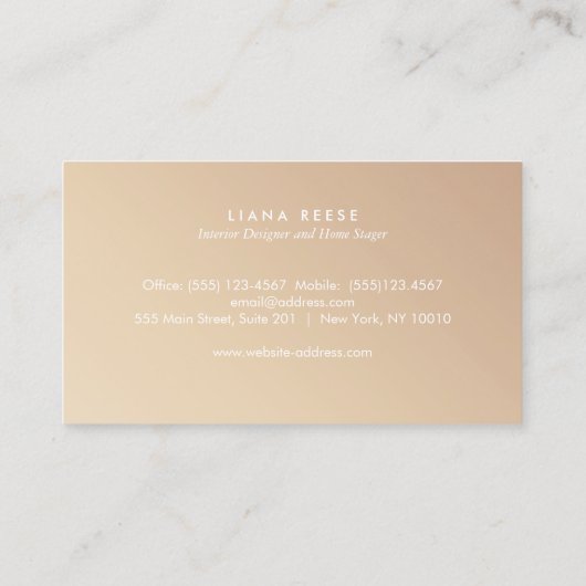 Antiek Frans Stoel Goud Monogrammed Logo Visitekaartje (Achterkant)