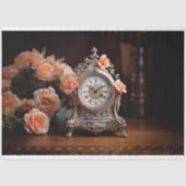 Antiek Frans Tafelklok 1 Decoupage papier (Voorkant)