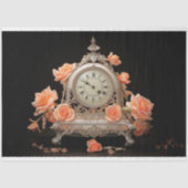 Antiek Frans Tafelklok 2 Decoupage papier (Voorkant)