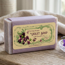 Antiek Frans zeepetiket - Viooltjes - aanpasbaar