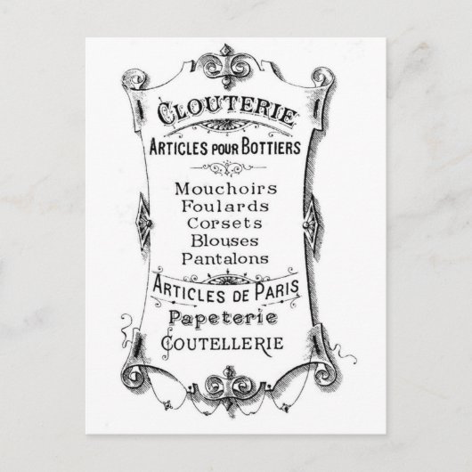 Antiek  Franse ad Briefkaart (Voorkant)