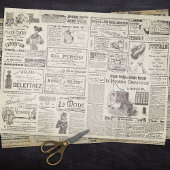 Antiek  Franse advertenties Ephemera Beige Tissuepapier