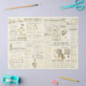 Antiek  Franse advertenties Ephemera Beige Tissuepapier (Craft)