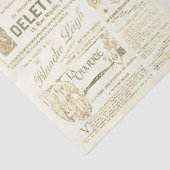 Antiek  Franse advertenties Ephemera Beige Tissuepapier (Detail)