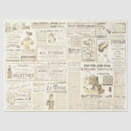 Antiek Franse advertenties Ephemera Beige Tissuepapier