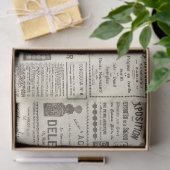 Antiek  Franse advertenties Ephemera Beige Tissuepapier (Geschenk)