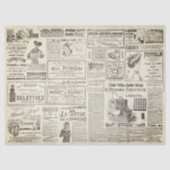 Antiek  Franse advertenties Ephemera Beige Tissuepapier (Voorkant)