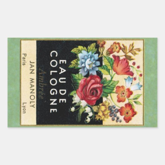 Antiek Franse Ambree Parfum Rechthoekige Sticker (Voorkant)
