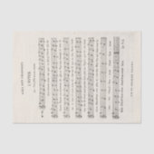 Antiek Franse bladmuziek "De Winter" Decoupage Tissuepapier (Voorkant)