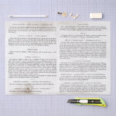 Antiek  Franse boekenpagina's ontkoppeling Tissuepapier (Craft)