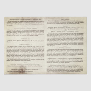 Antiek  Franse botanische boekpagina's Tissuepapier