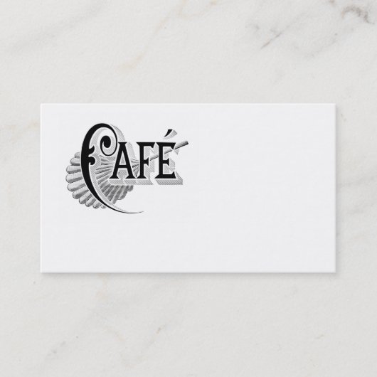 Antiek Franse Coffee Cafe Logo Visitekaartjes (Voorkant)