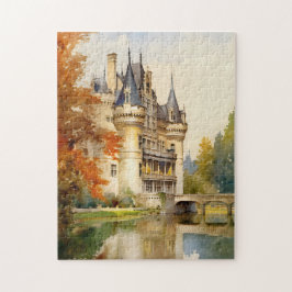 Antiek Franse Kasteel Waterverf Puzzel |