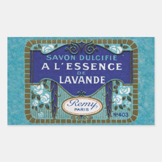 Antiek Franse lavendelzeep Rechthoekige Sticker (Voorkant)