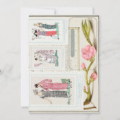 Antiek Franse Mode Borden en augustus kalender Save The Date (Voorkant)