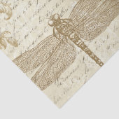 Antiek Franse Mode Ephemera Beige Tissuepapier (Detail)