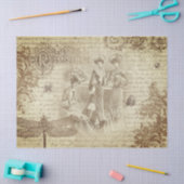 Antiek Franse Mode Ephemera Tissuepapier (Craft)