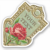 Antiek Franse parfum Roos Sticker (Voorkant)