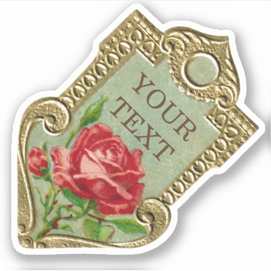 Antiek Franse parfum Roos Sticker (Voorkant)
