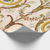Antiek Franse Rococo Floral Gold Cream Decoupage Cadeaupapier (Hoek)