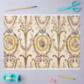 Antiek Franse Rococo Floral Gold Cream Decoupage Tissuepapier (Craft)