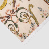Antiek Franse Rococo Floral Gold Cream Decoupage Tissuepapier (Detail)