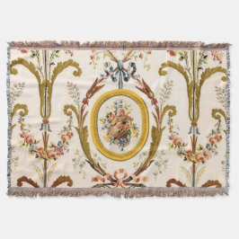 Antiek Franse Rococo Floral Gold Cream Elegant Deken