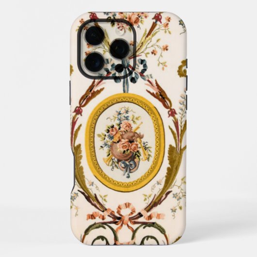 Antiek Franse Rococo Floral Gold Cream Elegant iPhone Hoesje (Achterkant)