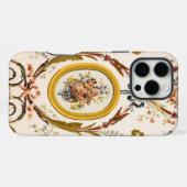 Antiek Franse Rococo Floral Gold Cream Elegant iPhone Hoesje (Achterkant horizontaal)