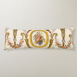 Antiek Franse Rococo Floral Gold Cream Elegant Lichaamskussen