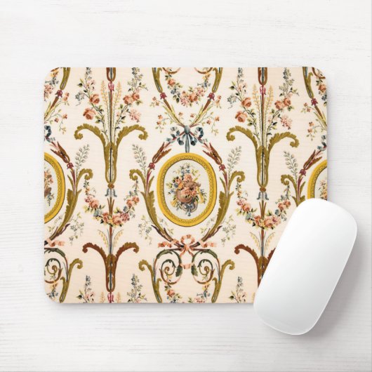 Antiek Franse Rococo Floral Gold Cream Elegant Muismat (Met muis)