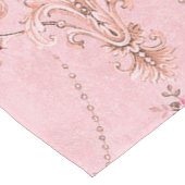 Antiek Franse Roze Victoriaans Stijl Bloemen Rococ Lange Tafelloper (Hoek)