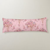 Antiek Franse Roze Victoriaans Stijl Bloemen Rococ Lichaamskussen (Achterkant)