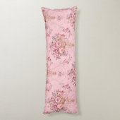 Antiek Franse Roze Victoriaans Stijl Bloemen Rococ Lichaamskussen (Achterkant (Verticaal))