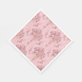 Antiek Franse Roze Victoriaans Stijl Bloemen Rococ Servet (Hoek)