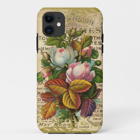 Antiek Franse Rozen Case-Mate iPhone Case (Achterkant)