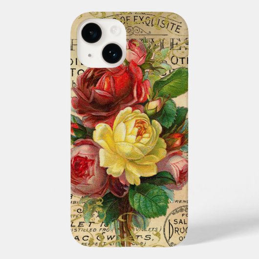 Antiek Franse Rozen Case-Mate iPhone Case (Achterkant)