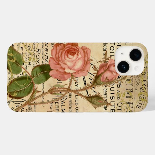 Antiek Franse Rozen Case-Mate iPhone Case (Achterkant (horizontaal))