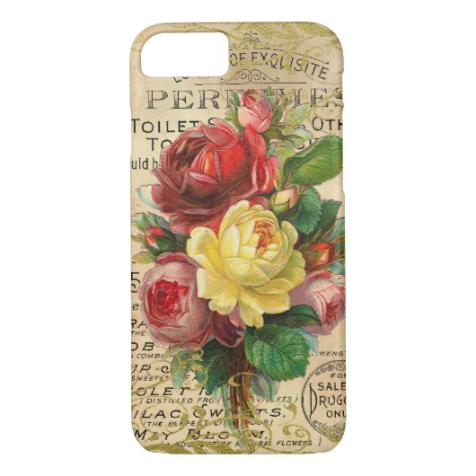 Antiek Franse Rozen Case-Mate iPhone Case (Achterkant)