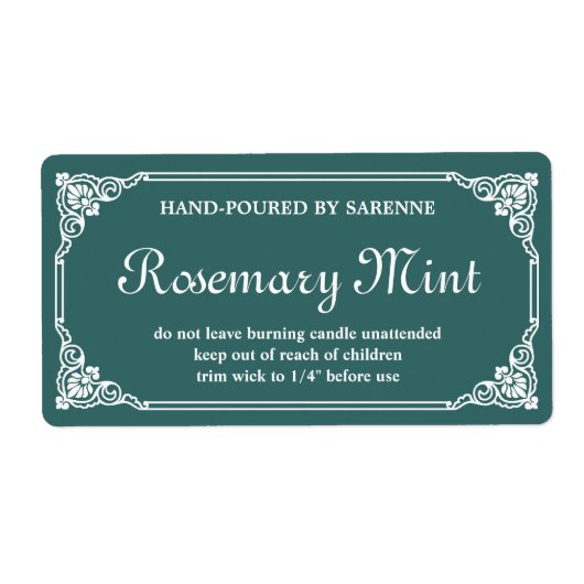 Antiek Franse Sjabloon voor kaarslabels aan de gre Etiket (Voorkant)