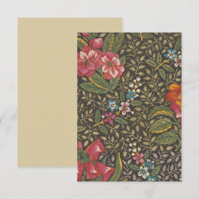 Antiek Franse Toile de Jouy 1800s Floral Branches (Voorkant / Achterkant)