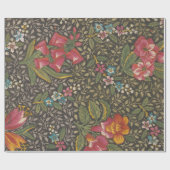 Antiek Franse Toile de Jouy 1800s Floral Branches Cadeaupapier (Vlak)