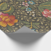 Antiek Franse Toile de Jouy 1800s Floral Branches Cadeaupapier (Hoek)