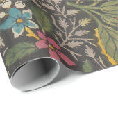 Antiek Franse Toile de Jouy 1800s Floral Branches Cadeaupapier (Rol Hoek)