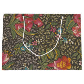 Antiek Franse Toile de Jouy 1800s Floral Branches Groot Cadeauzakje (Voorkant)