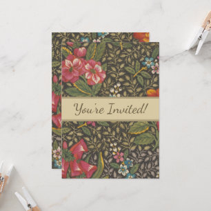 Antiek Franse Toile de Jouy 1800s Floral Branches Kaart