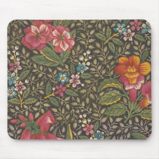 Antiek Franse Toile de Jouy 1800s Floral Branches Muismat (Voorkant)